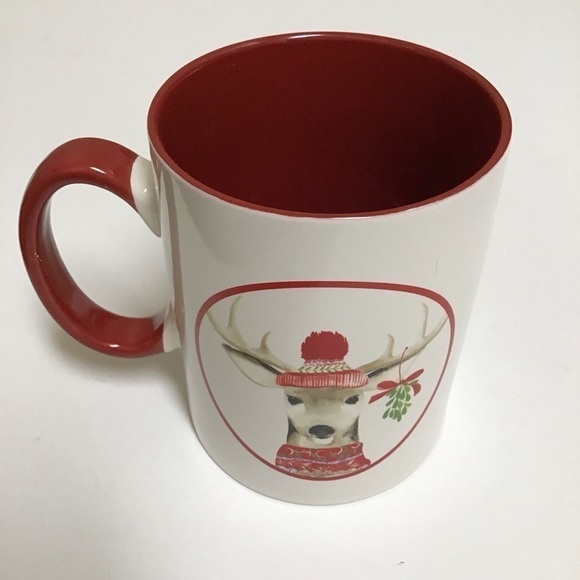 Christmas Reindeer Coffee Mug Cynthia Rowley Tea Cup Mistletoe Holiday New York - Picture 11 of 13